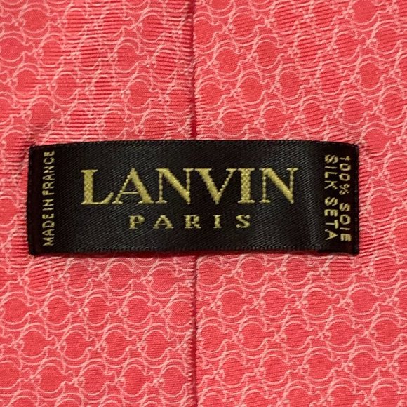 Lanvin Paris pink wide neck tie 100% silk - Picture 2 of 2